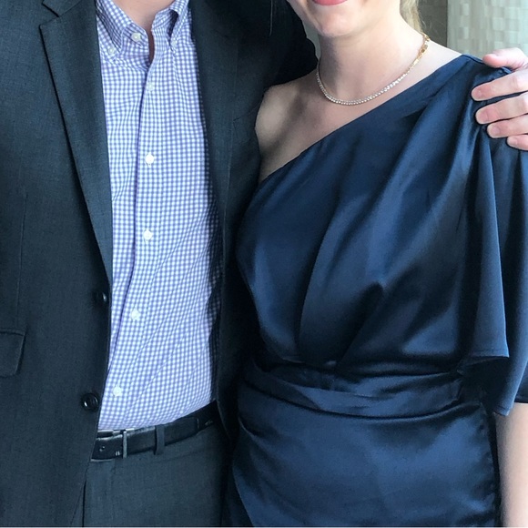 Cupshe Evonne Navy One-shoulder Sheath Dress - Picture 6 of 6